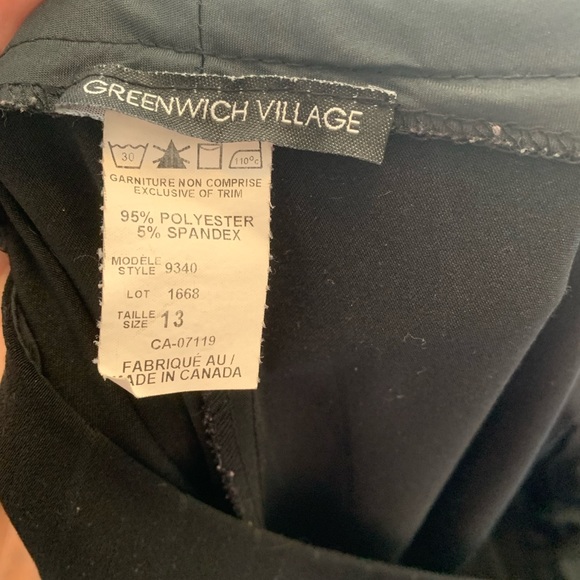 Greenwich Village Black Pinstripe Pants Size 13 - Picture 6 of 10